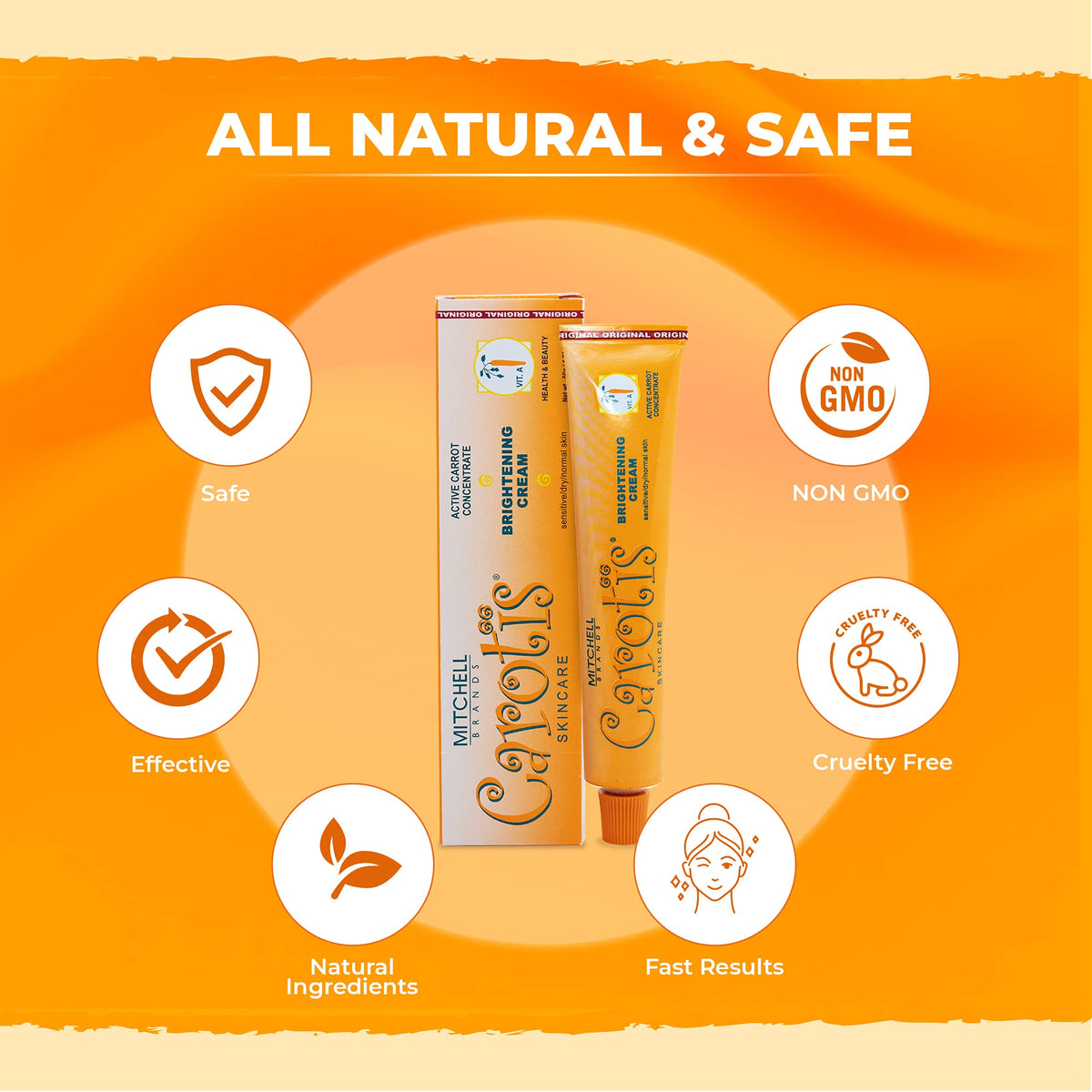 CAROTÏS with carrot and bottle emphasizing natural ingredient benefit