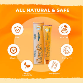 CAROTÏS with carrot and bottle emphasizing natural ingredient benefit