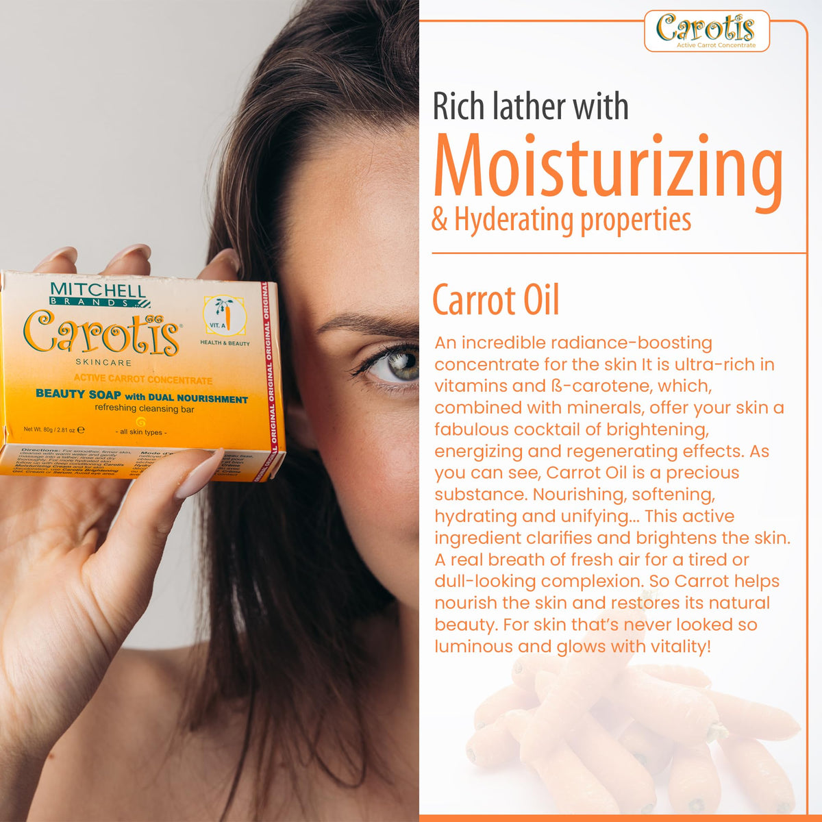 CAROTÏS surface texture close-up revealing smooth, creamy soap finish