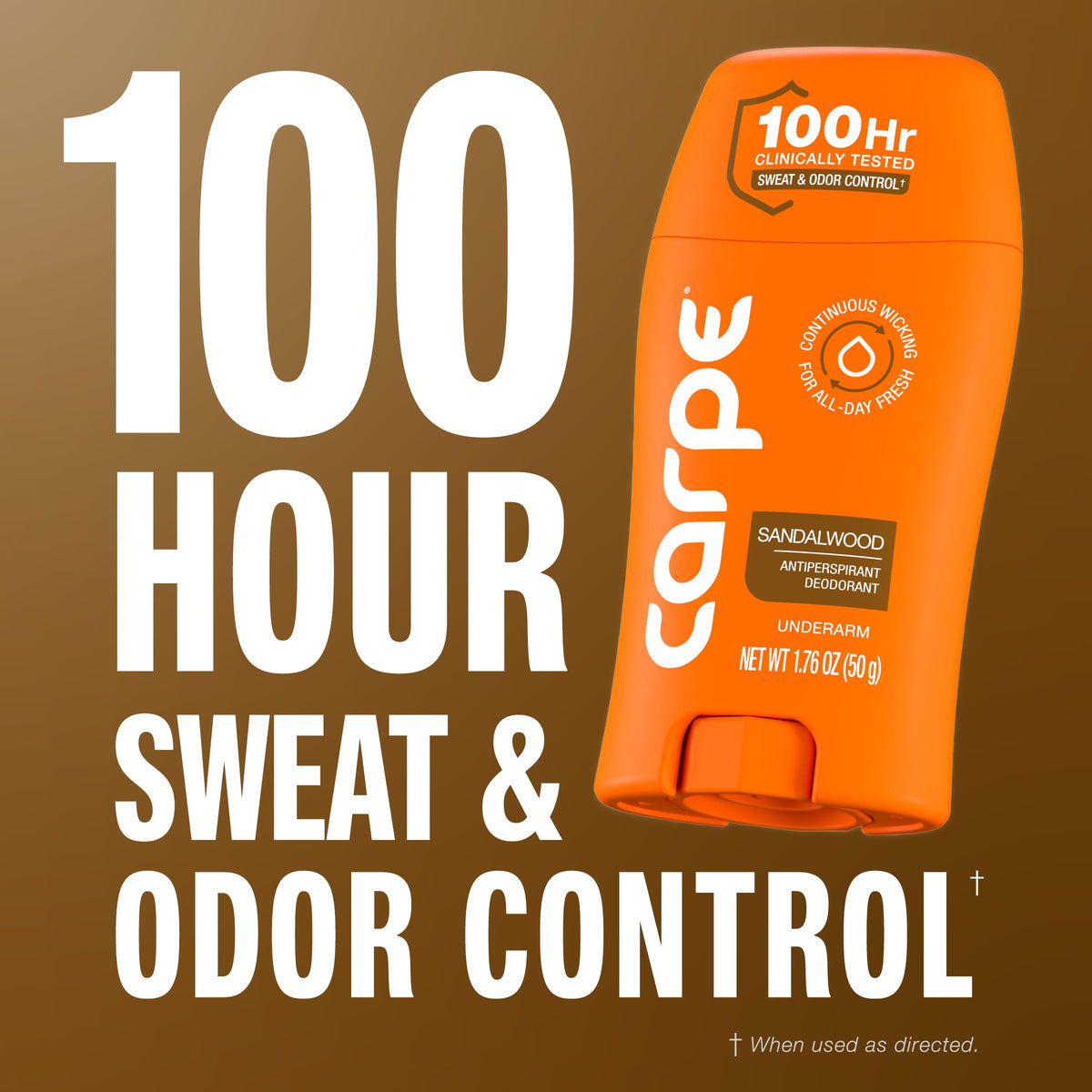 Carpe application demo on underarm showing thin even coverage benefit