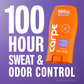 Applying Carpe at night demonstrating simple underarm application routine