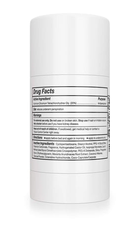 Carpe clinical stick applied underarm demonstrating targeted sweat control