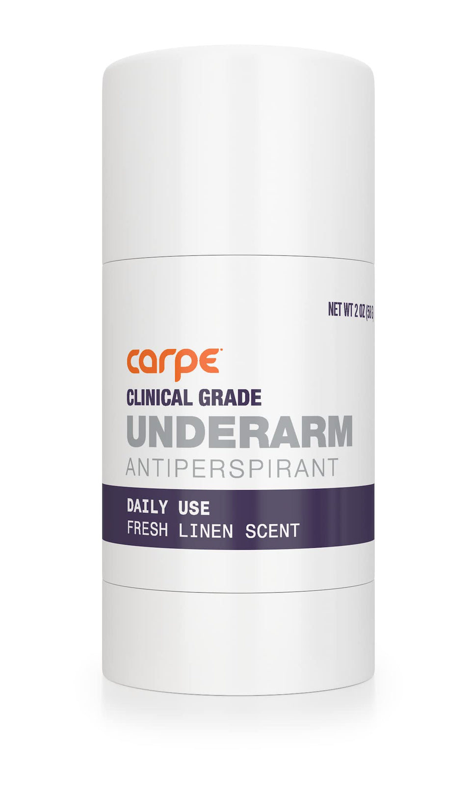 Carpe clinical stick front packaging showing product name and Fresh Linen scent benefits