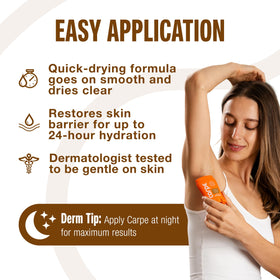 Carpe label details and ingredient panel emphasizing gentle, clean formula