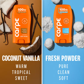 Carpe Coconut Vanilla lotion close-up showing smooth, non-sticky texture