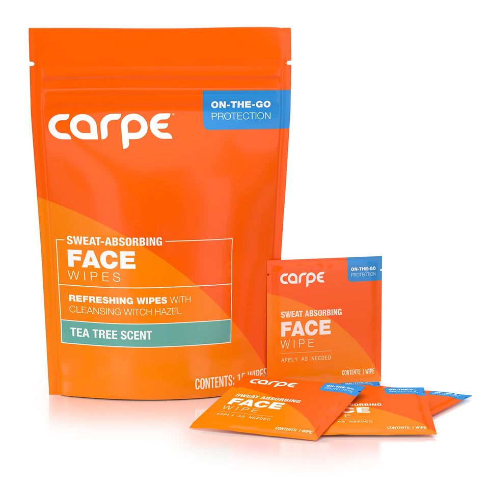 Carpe front packaging showing product name and count, fast sweat control