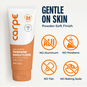 Carpe on bikini line close-up showing gentle, external-only use
