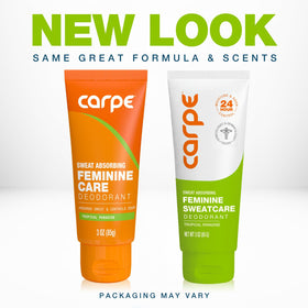 Carpe cream texture on fingertip demonstrating smooth, invisible finish benefit