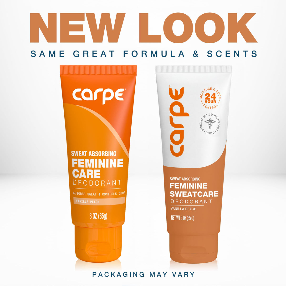 Carpe open tube with cream texture illustrating smooth application benefit