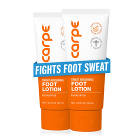 Carpe front packaging showing product and two-pack convenience for dry feet