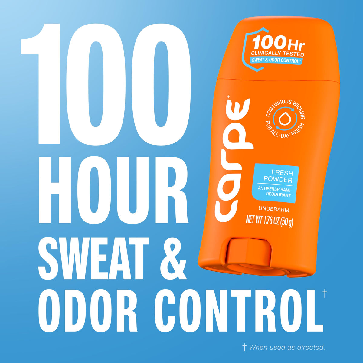 Carpe dries clear on skin showing no residue and comfortable wear benefit