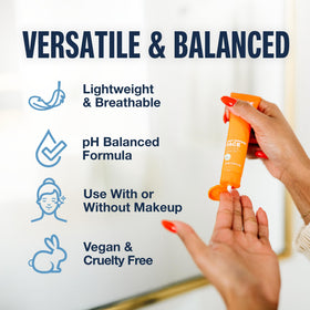 Carpe ingredient label closeup with hyaluronic acid and squalane benefits