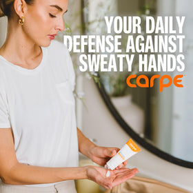 Carpe label close-up highlighting dermatologist-developed safety info