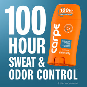 Carpe product label close-up highlighting clinical strength and skin-friendly features