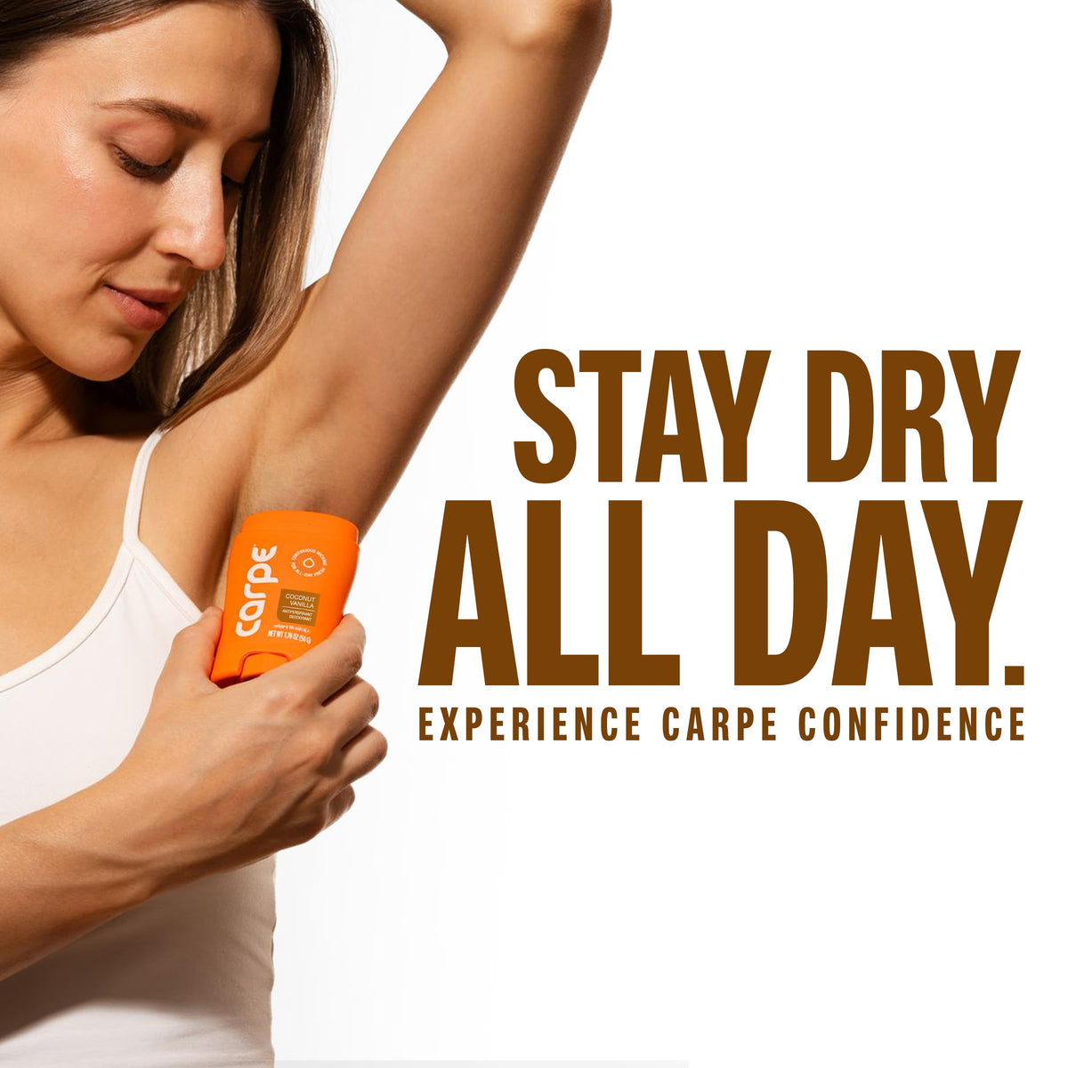 Carpe label close-up showing formulation details and skin-friendly ingredients