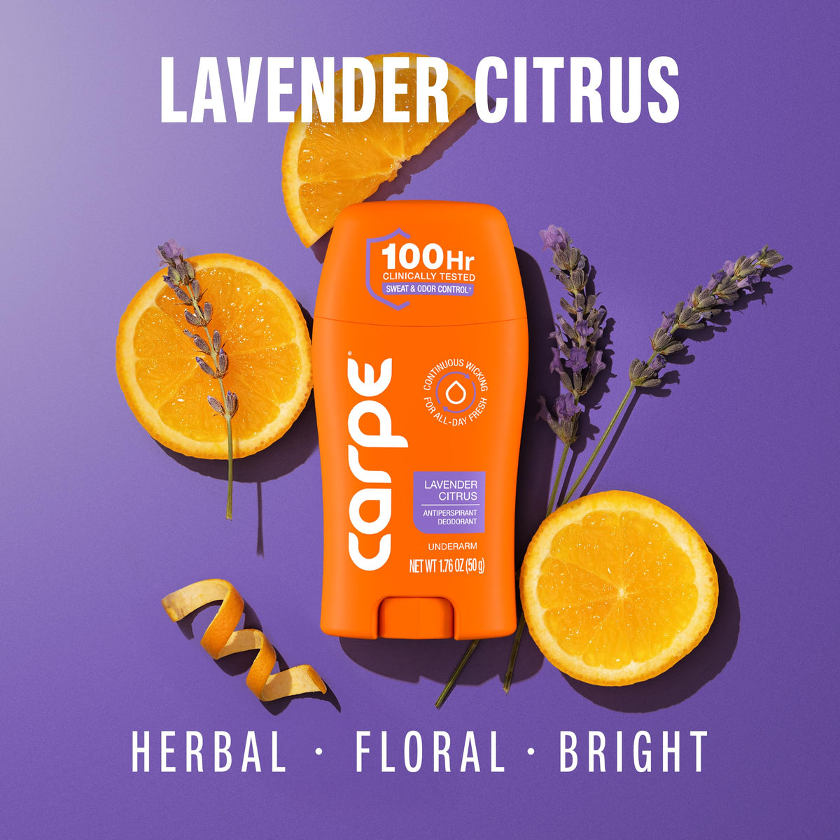 Close-up of Carpe lotion texture highlighting quick-dry formula and smooth finish