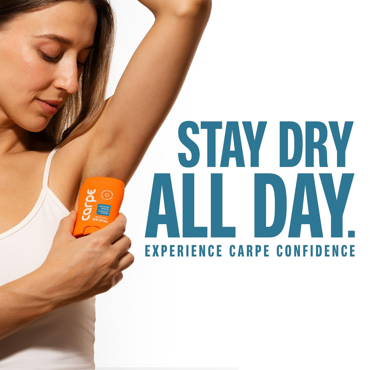 Carpe in a travel pouch in a backpack showing portability and sweat-control on the go benefit