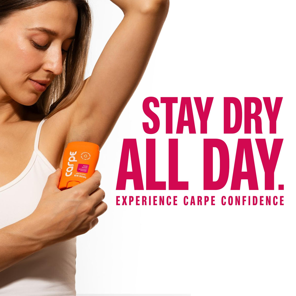 Carpe packaging back panel showing clinical and skin-friendly claims