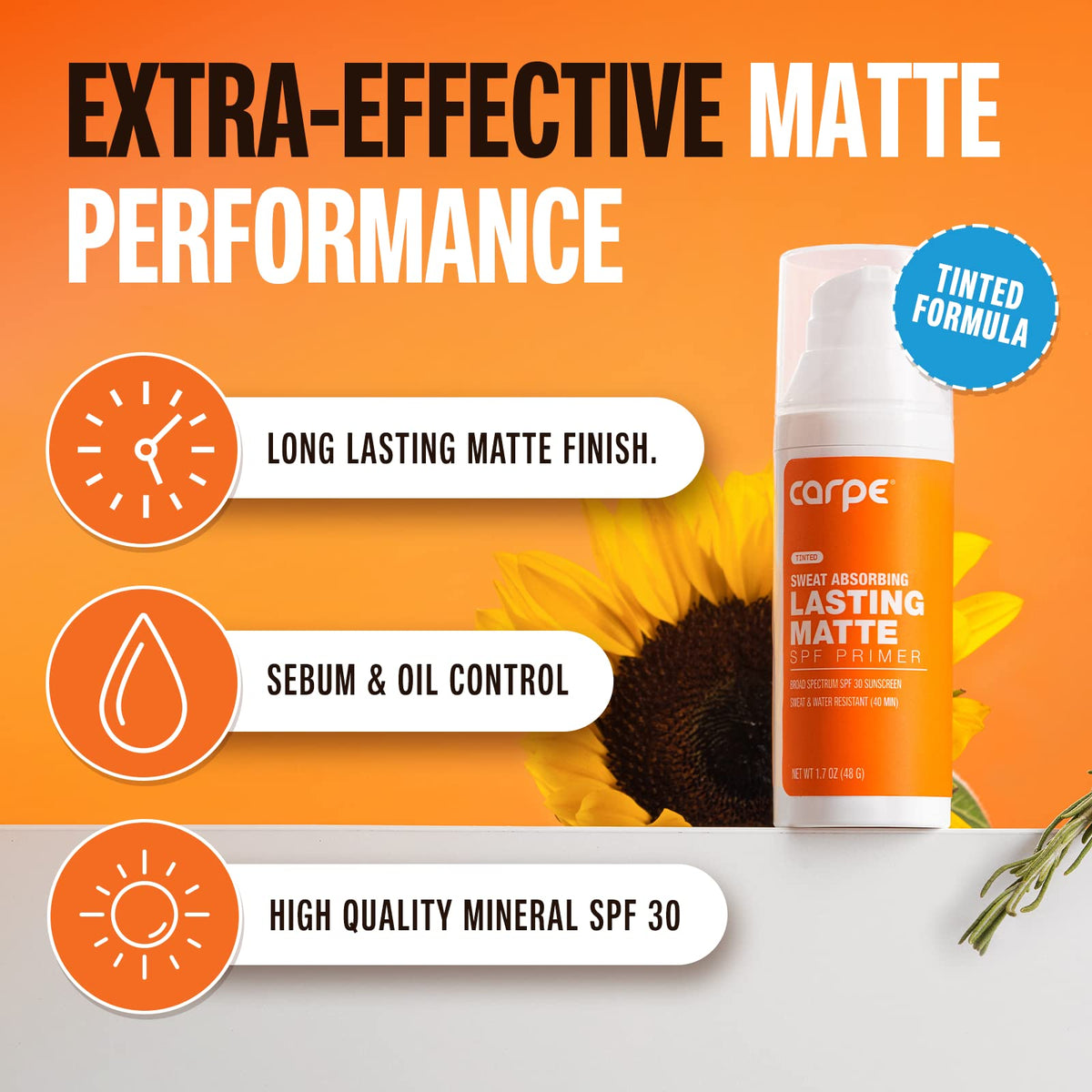 Carpe texture swipe on skin demonstrating matte, weightless finish