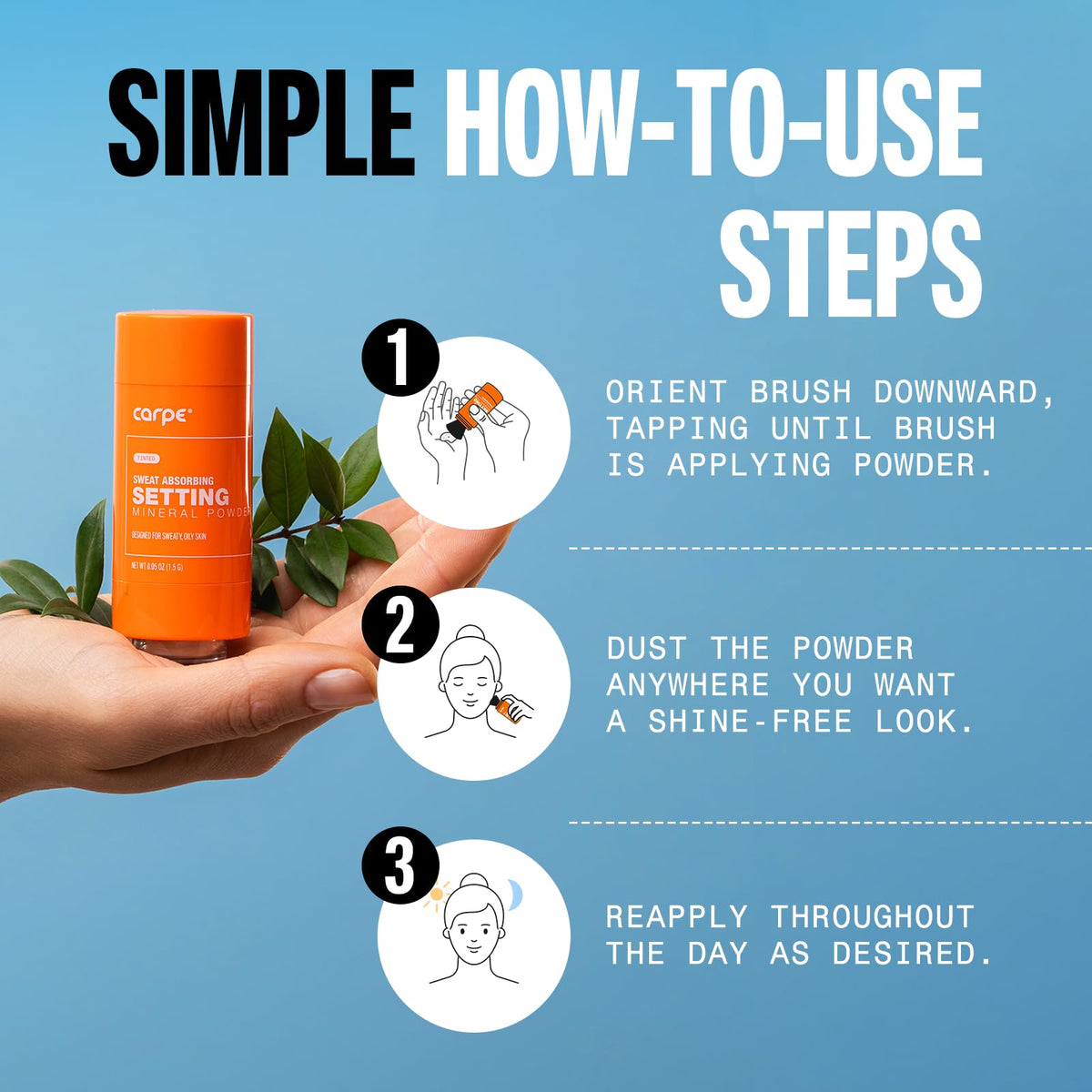 Carpe jar held in hand for size comparison, travel-friendly convenience