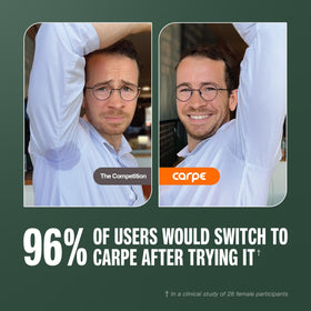 Carpe three-pack box arranged to show quantity and shelf-ready packaging