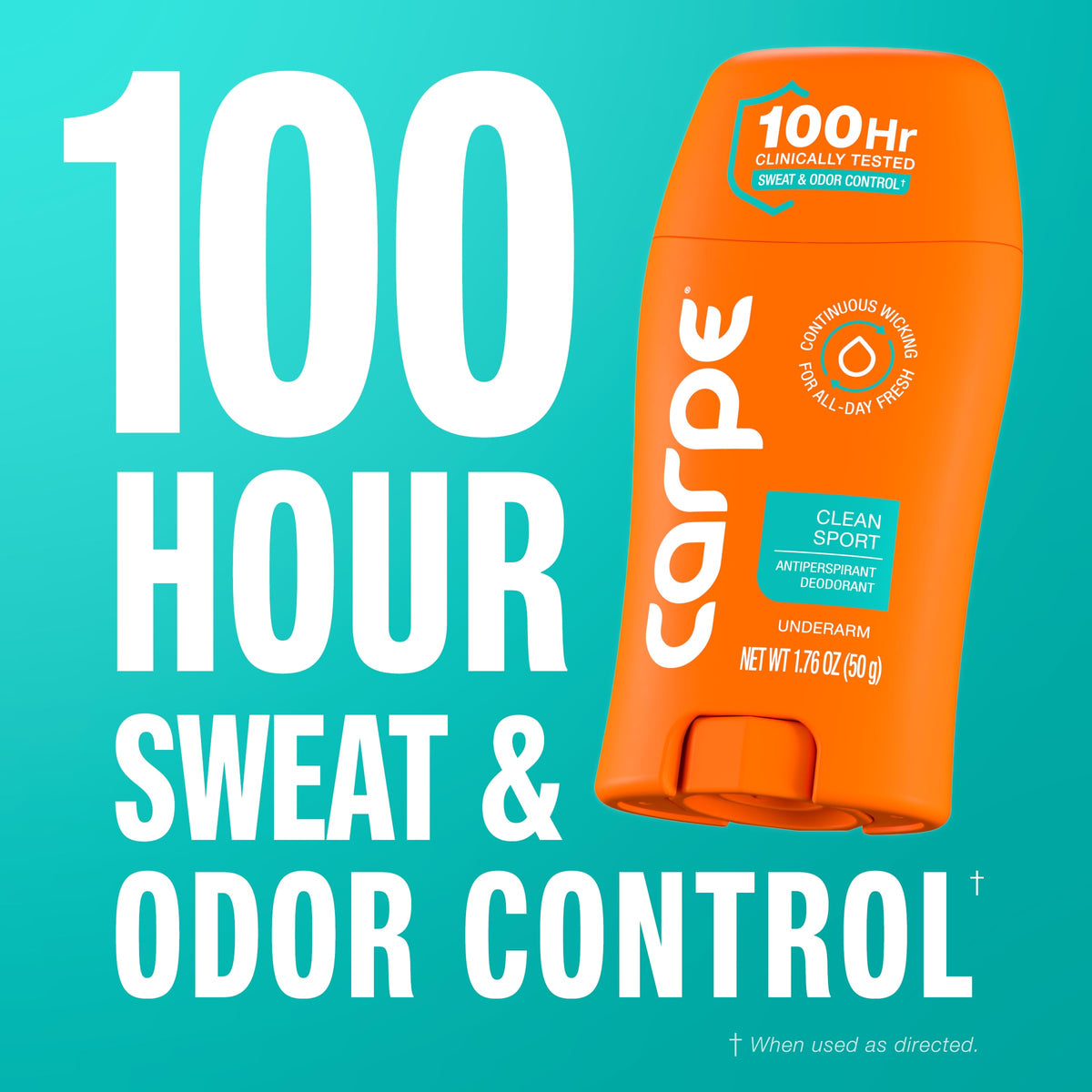Carpe underarm usage demonstration showing clear, non‑sticky finish