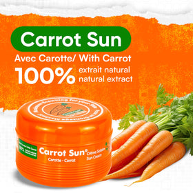 Carrot Sun applied on forearm demonstrating even spread and enhanced skin glow