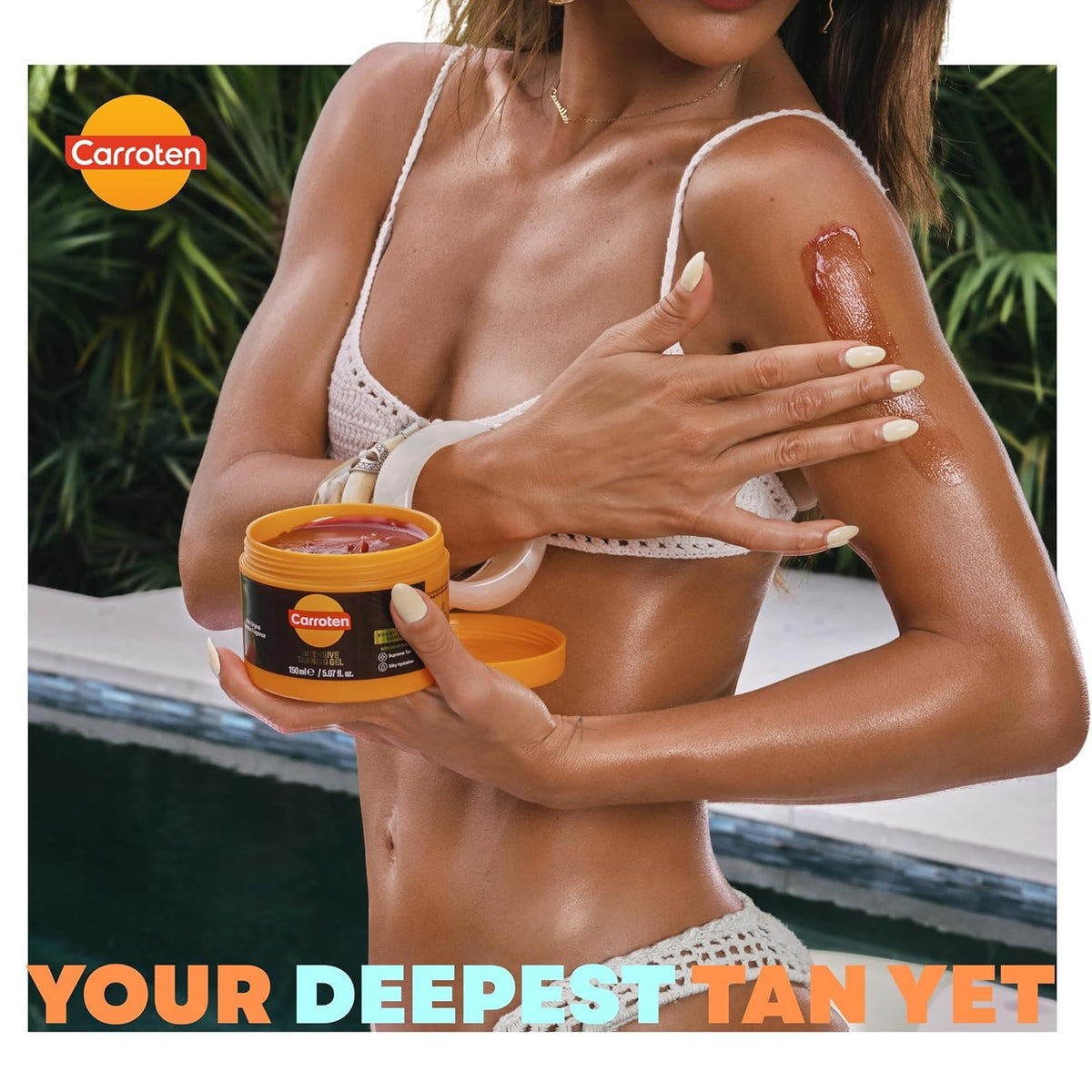 Carroten application on hand demonstrating easy non-greasy absorption