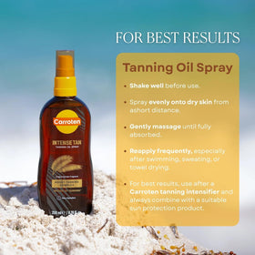 Carroten on model at beach illustrating bronzing and lifestyle appeal