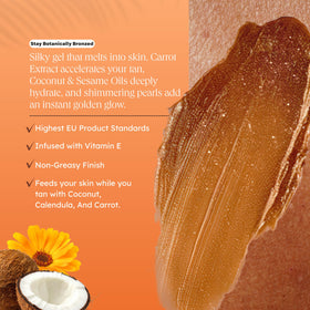 Carroten used on model at the beach demonstrating radiant bronze and vacation-ready look