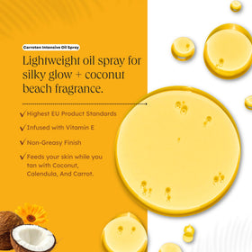 Carroten bottle label detail highlighting Boost Tanning Complex benefits