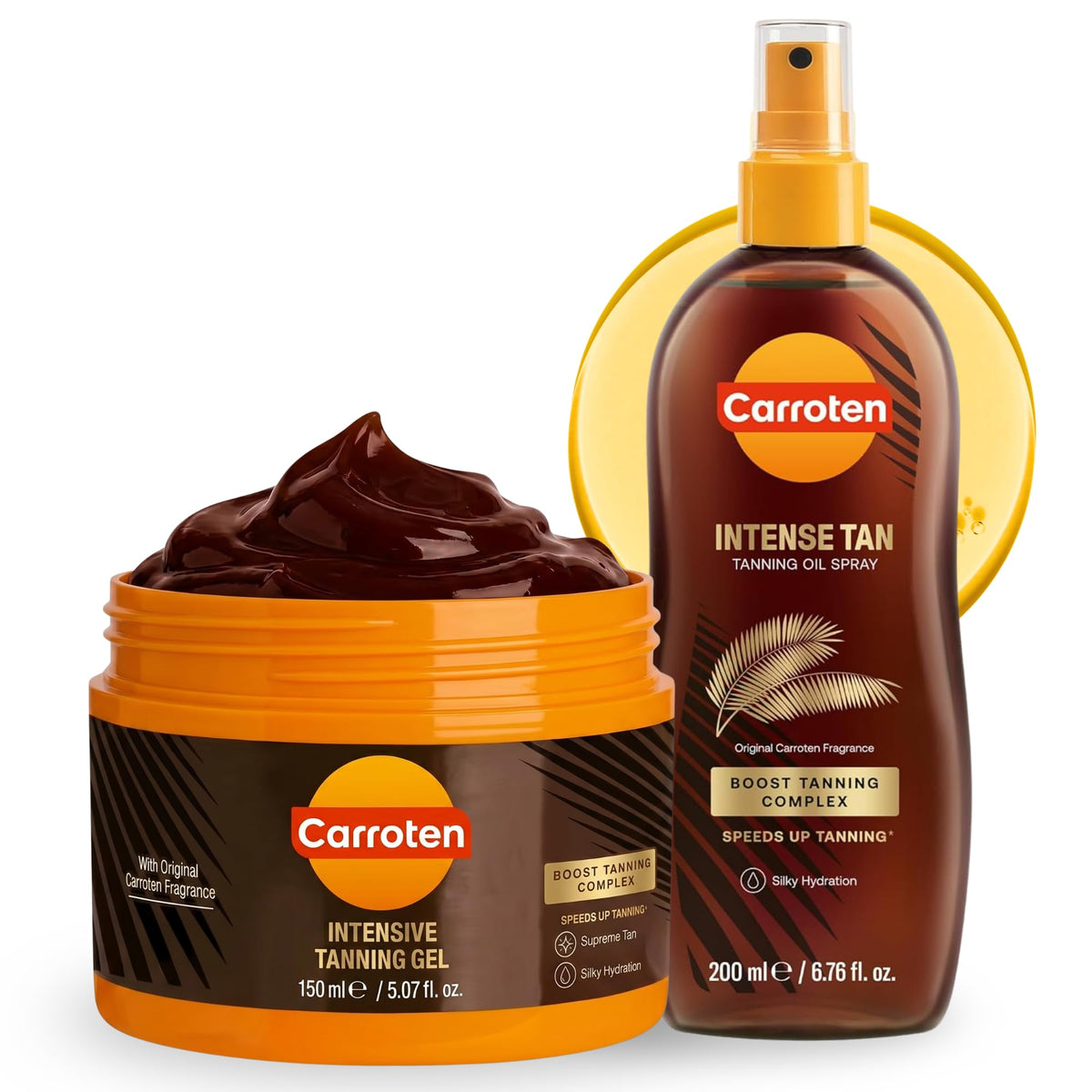 Carroten front packaging duo showing both gel and oil for easy identification and convenience