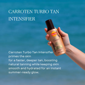 Carroten Intensive Gel texture on pump illustrating non-greasy spreadability