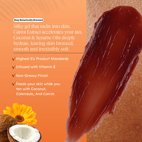 Carroten label ingredients detail highlighting carrot and coconut oil nourishment