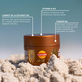 Carroten shimmering pearls detail highlighting instant luminous bronzing