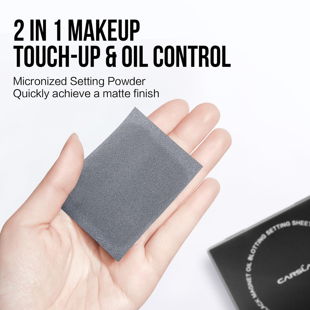 CARSLAN compact open with soft puff and mirror for precise on-the-go touch-ups