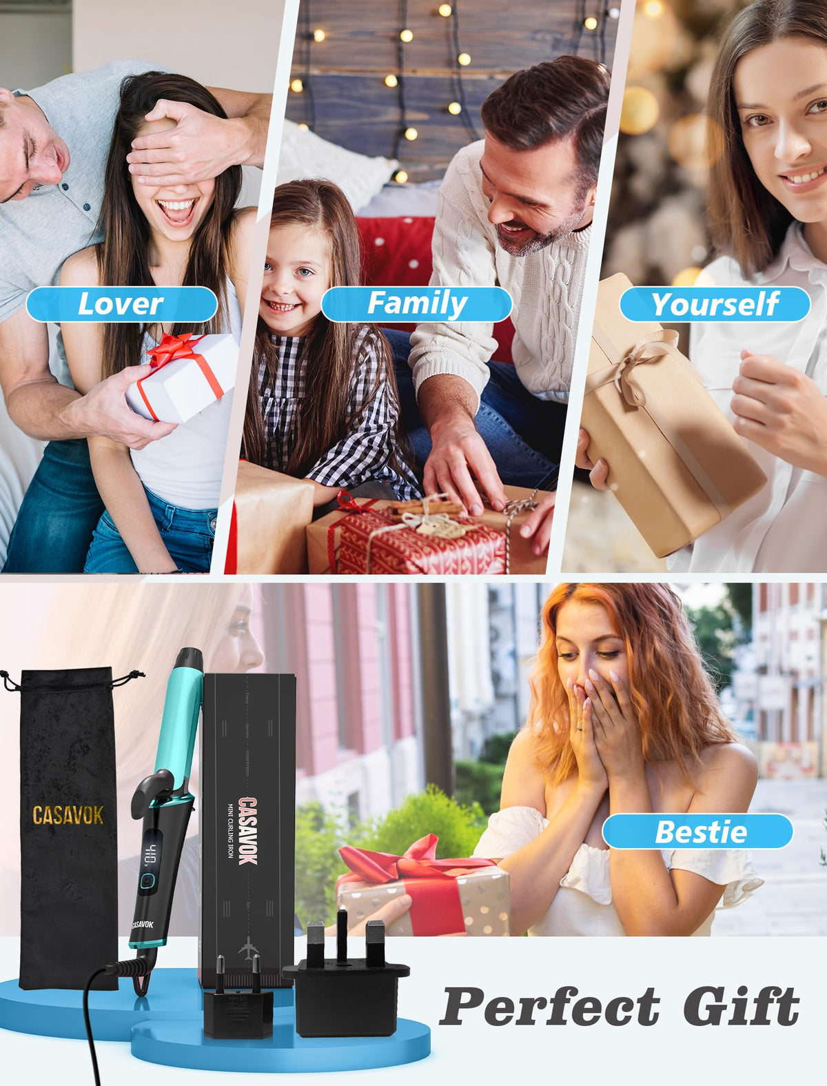 Casavok swivel cord and ergonomic handle for tangle-free, comfortable styling