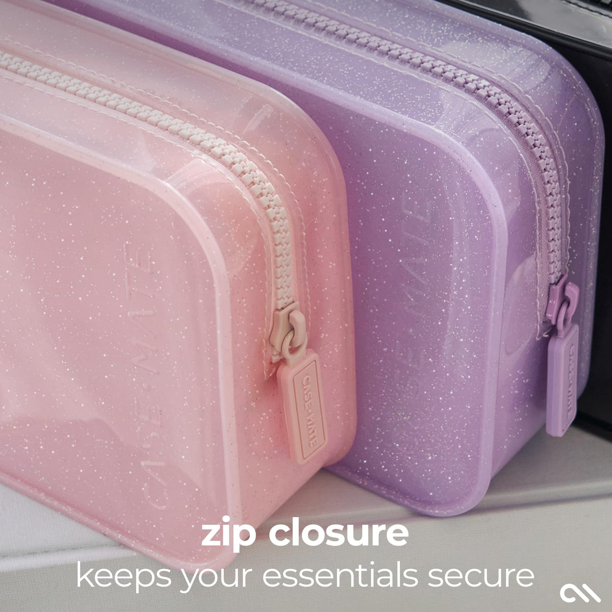 Case-Mate pouch in a tote bag demonstrating portable organization and travel convenience