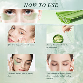 Caewous patch applied under eye demonstrating immediate cooling