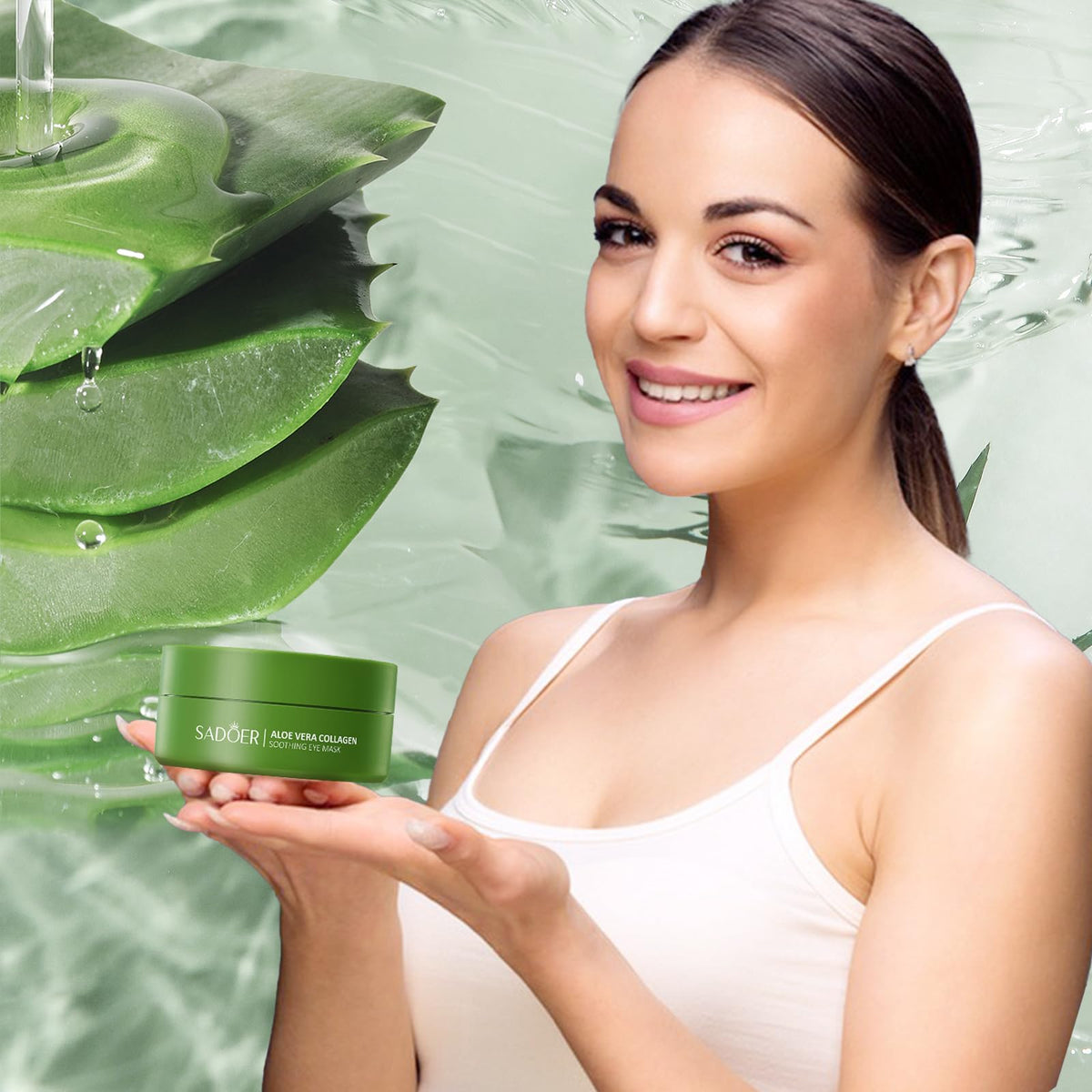 Caewous lifestyle scene on bathroom vanity for daily routine appeal