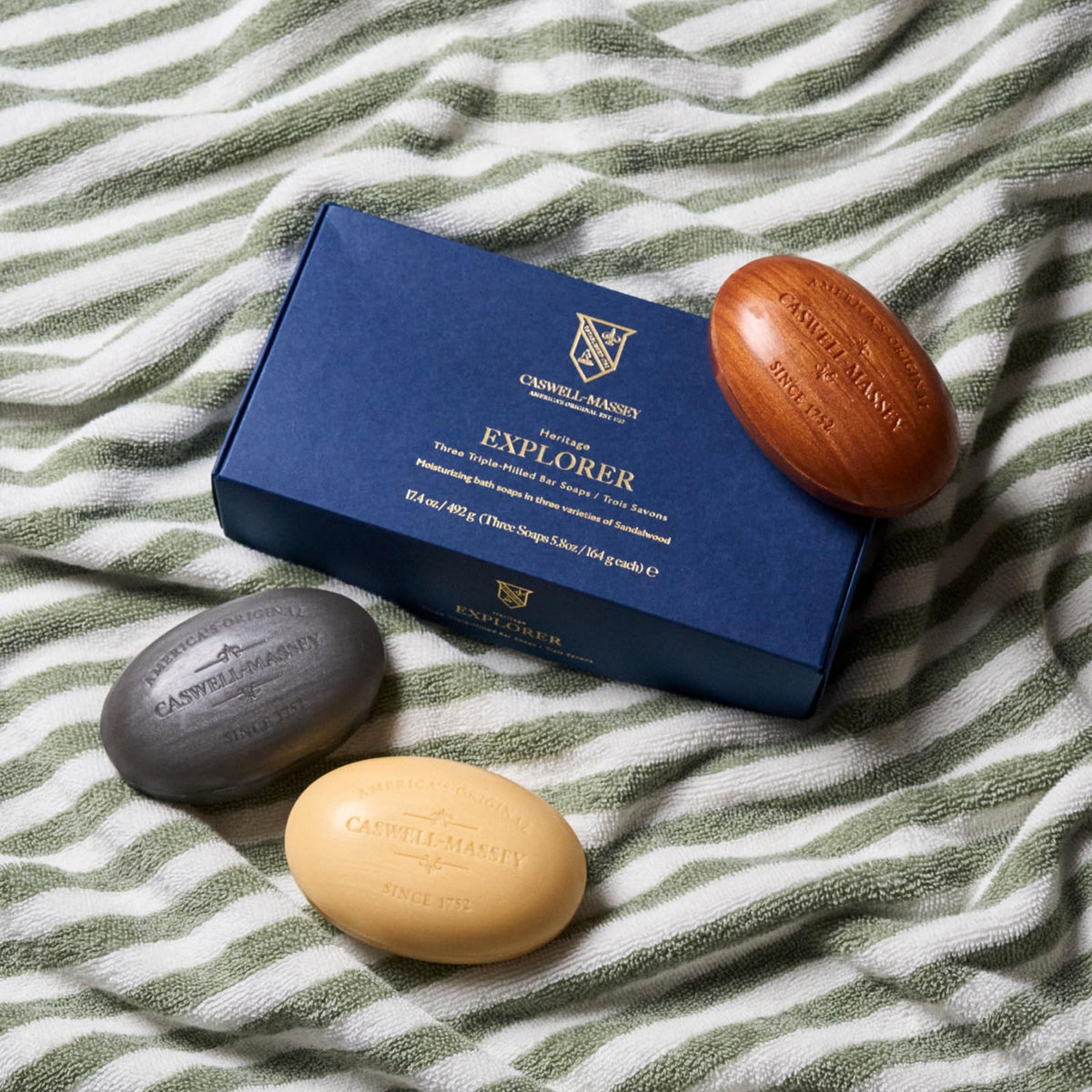 Caswell-Massey bar creating creamy lather demonstrating effective cleansing and moisturizing