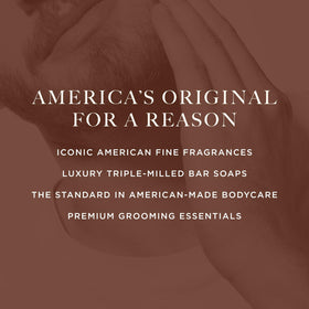 Caswell-Massey lifestyle bathroom display conveying refined grooming atmosphere