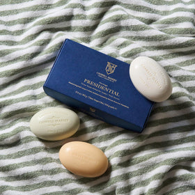 Caswell-Massey Jockey Club label detail showing refined scent identity