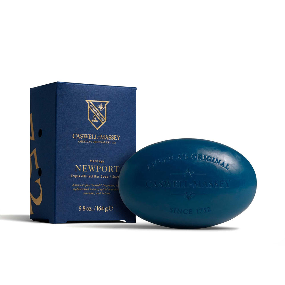 Caswell-Massey front-packaging showing brand and elegant marine scent benefits