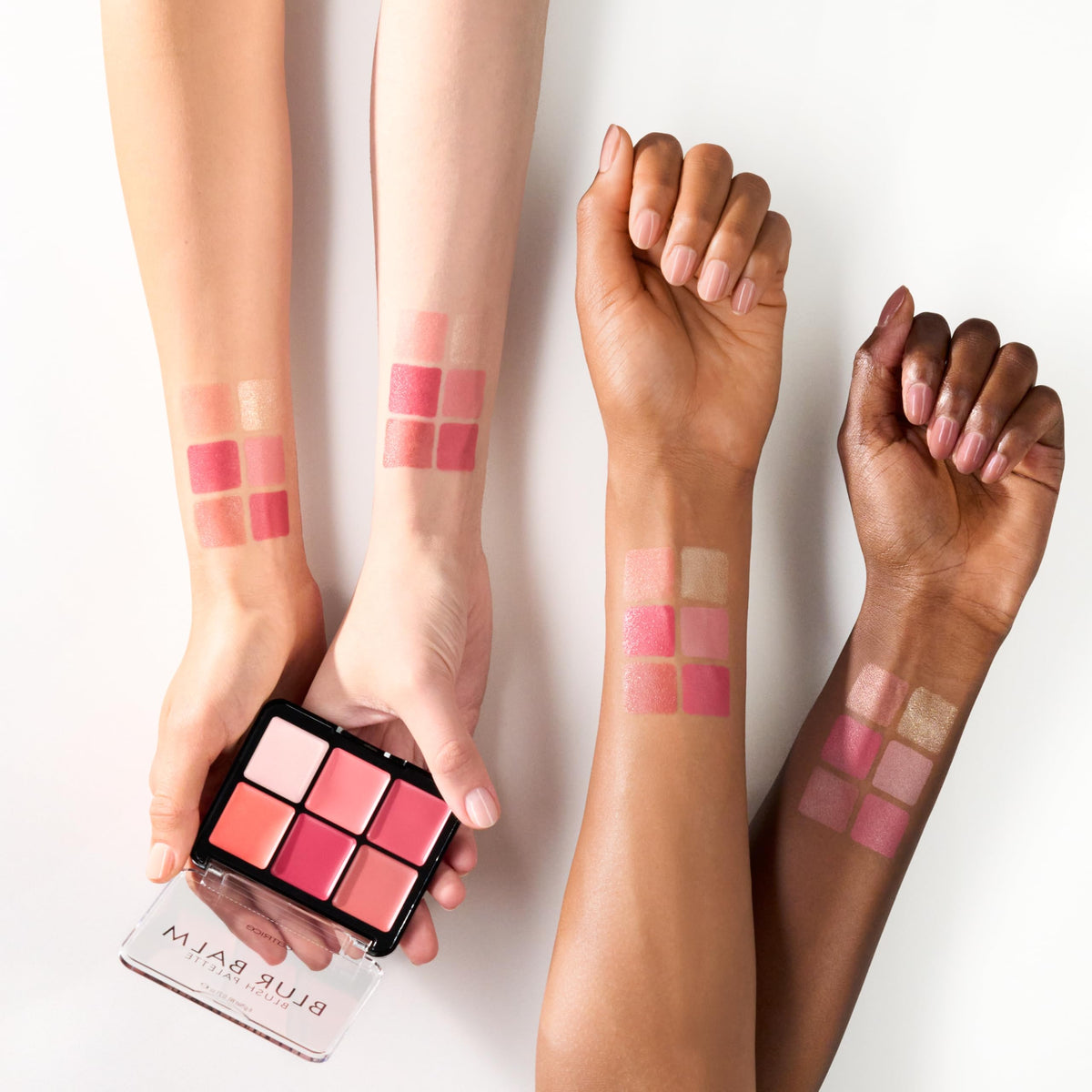 Catrice Cosmetics swatches on skin illustrating blendable, buildable color and glow