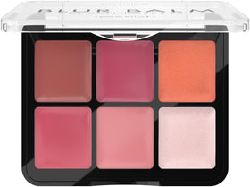 Catrice Cosmetics top view highlighting four blushes and two highlighters for mixing