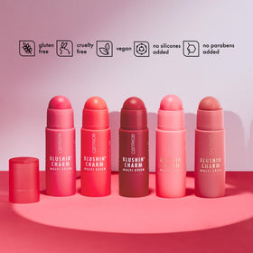 Catrice Blushin' Charm tint on lips demonstrating buildable color