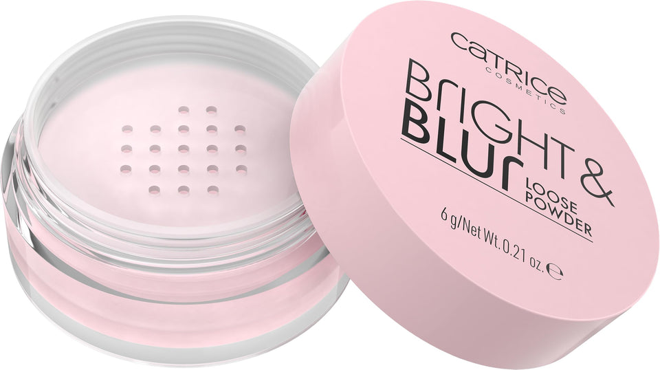 Catrice front view of Bright & Blur powder showing product branding and compact benefit