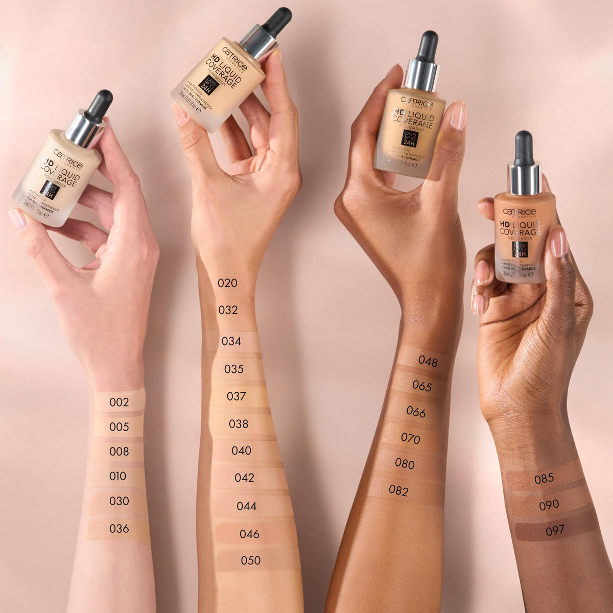 Catrice Cosmetics held in hand to show bottle size and portability convenience