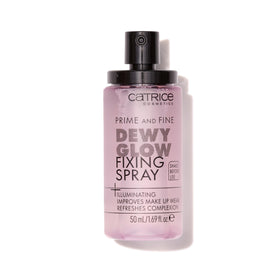 Catrice front packaging showing dewy glow spray and brand